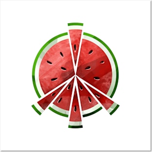 Watermelon slices form a peace symbol Posters and Art